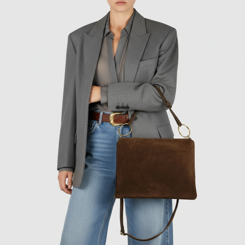 Italian Genuine Suede Shoulder Bag | Modena from KADOU Boutique