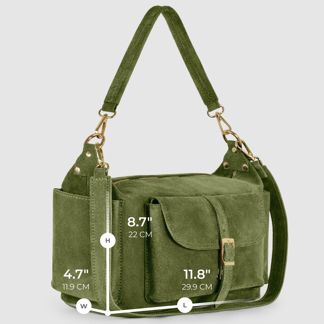 Italian Genuine Suede Shoulder Bag | Sondrio