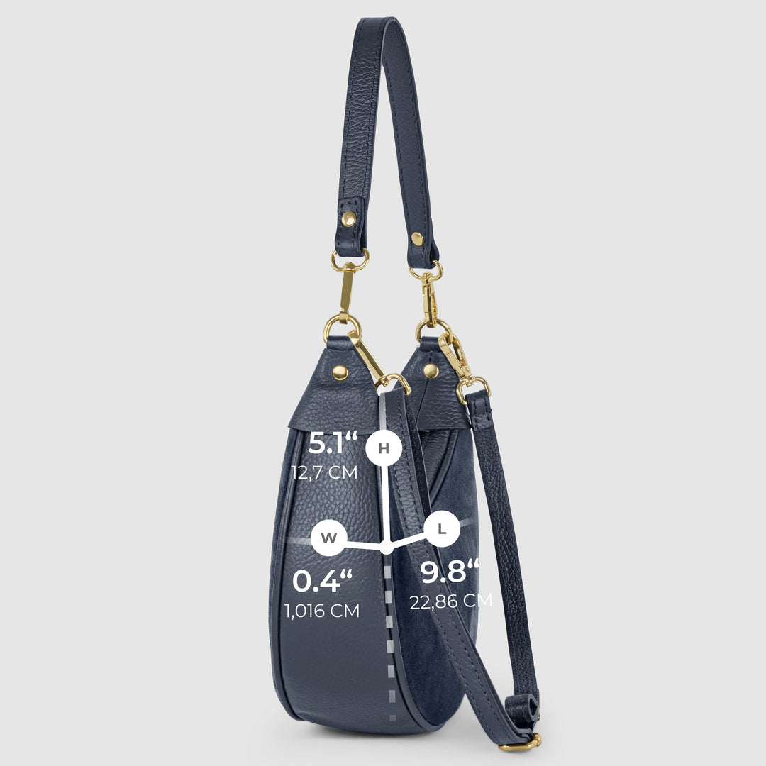 Italian Genuine Suede &amp; Full-Grain Leather Shoulder Bag | Arezzo