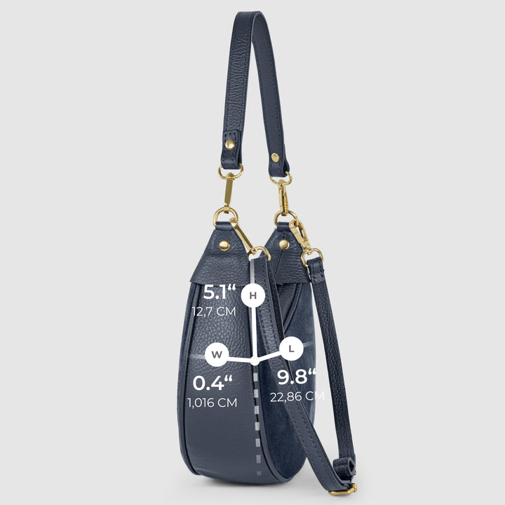 Italian Genuine Suede &amp; Full-Grain Leather Shoulder Bag | Arezzo