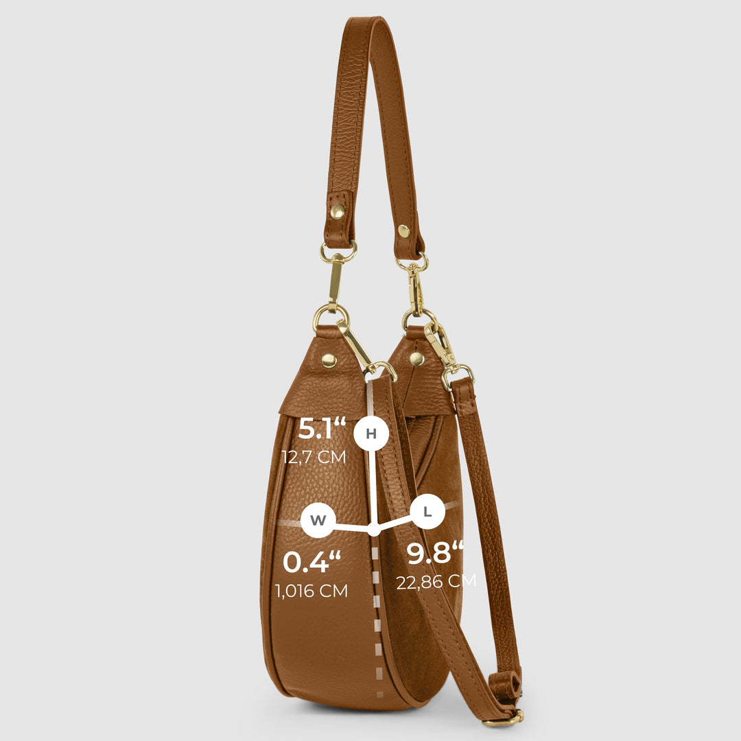 Italian Genuine Suede &amp; Full-Grain Leather Shoulder Bag | Arezzo