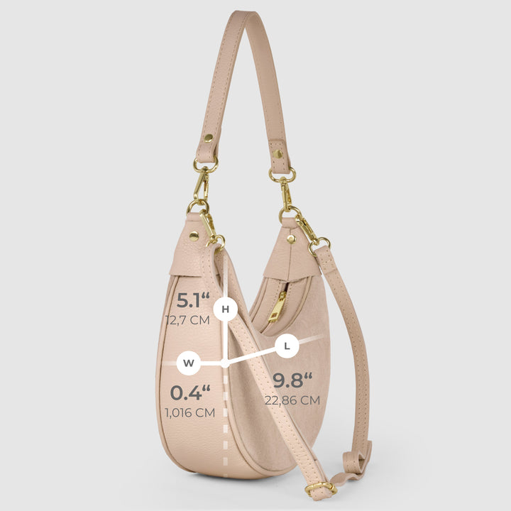 Italian Genuine Suede &amp; Full-Grain Leather Shoulder Bag | Arezzo