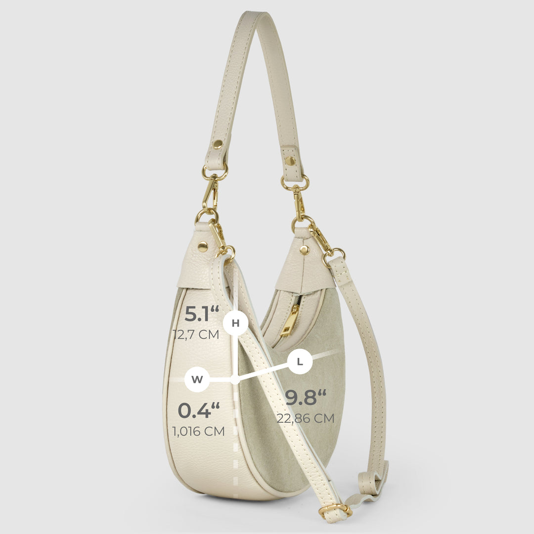 Italian Genuine Suede &amp; Full-Grain Leather Shoulder Bag | Arezzo