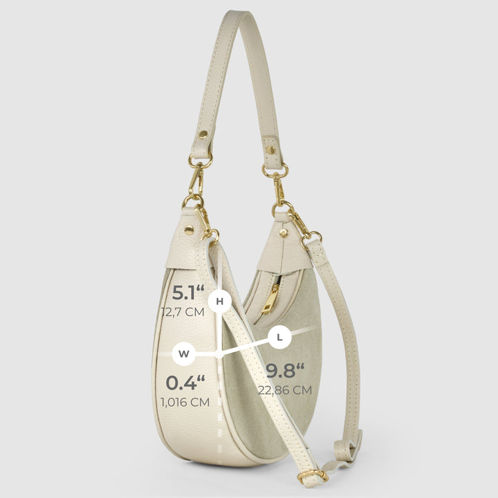 Italian Genuine Suede &amp; Full-Grain Leather Shoulder Bag | Arezzo