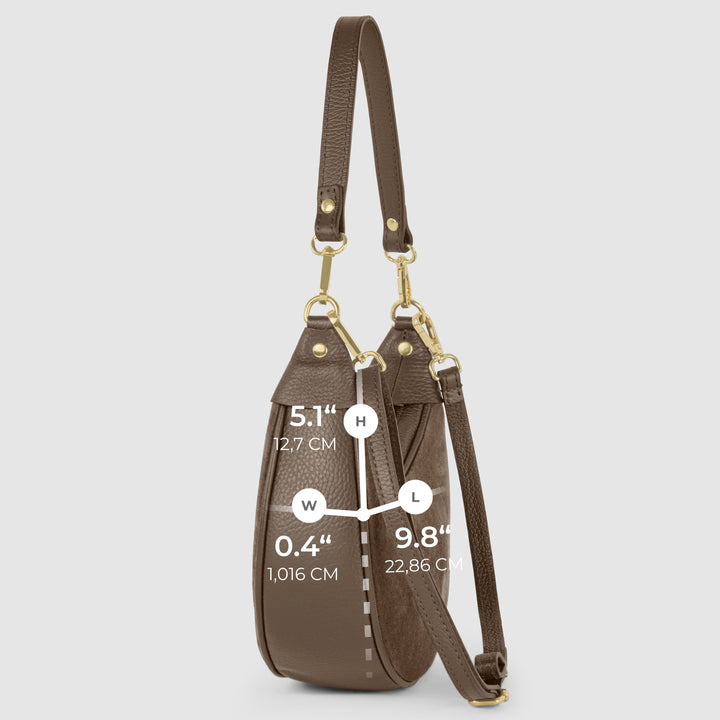 Italian Genuine Suede &amp; Full-Grain Leather Shoulder Bag | Arezzo