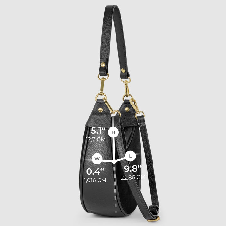 Italian Genuine Suede &amp; Full-Grain Leather Shoulder Bag | Arezzo