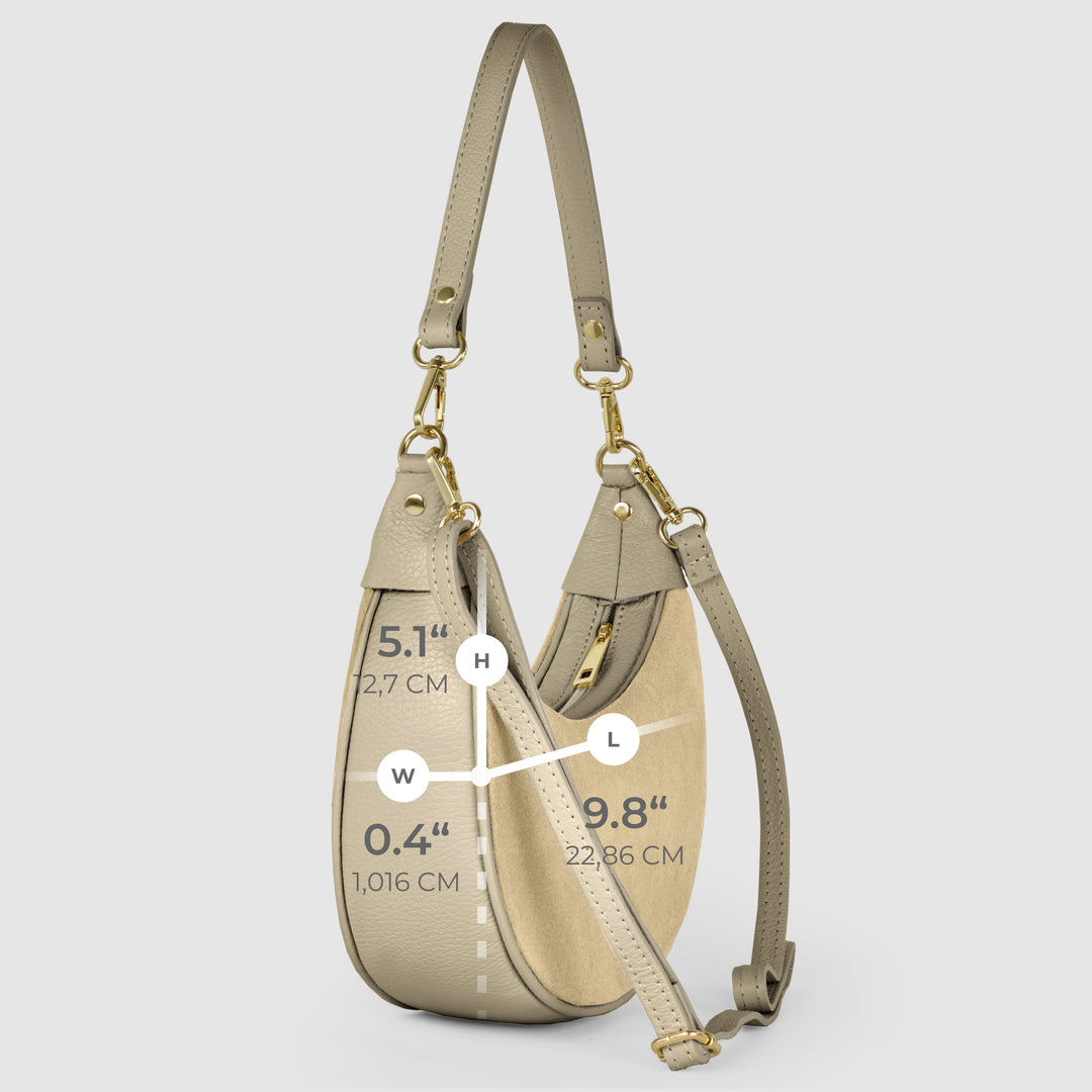 Italian Genuine Suede &amp; Full-Grain Leather Shoulder Bag | Arezzo