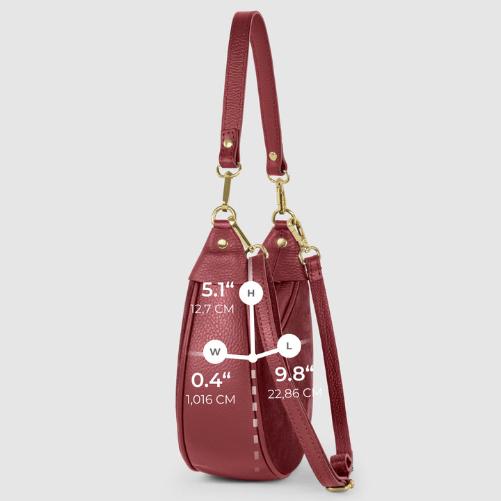 Italian Genuine Suede &amp; Full-Grain Leather Shoulder Bag | Arezzo