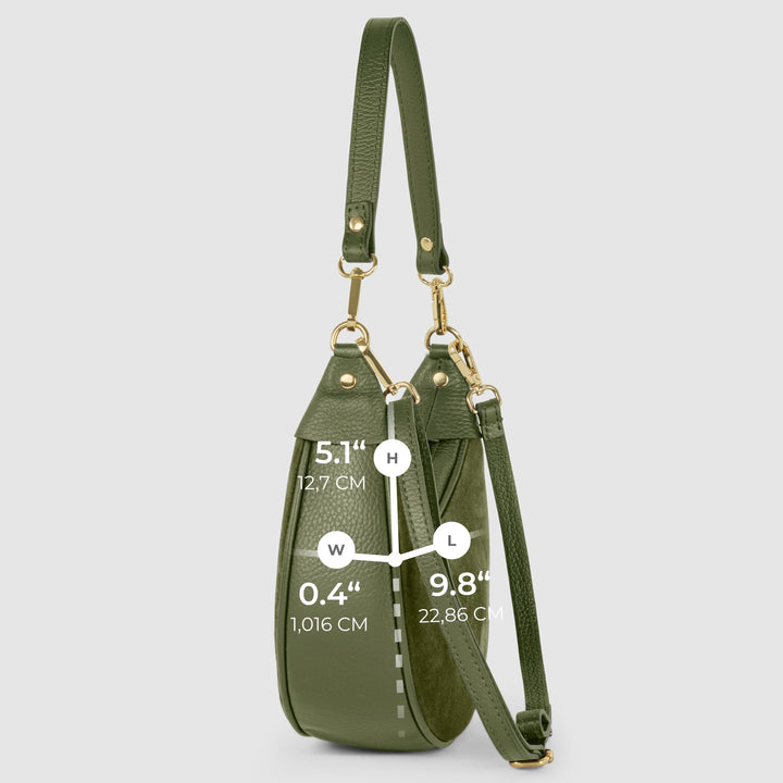 Italian Genuine Suede &amp; Full-Grain Leather Shoulder Bag | Arezzo