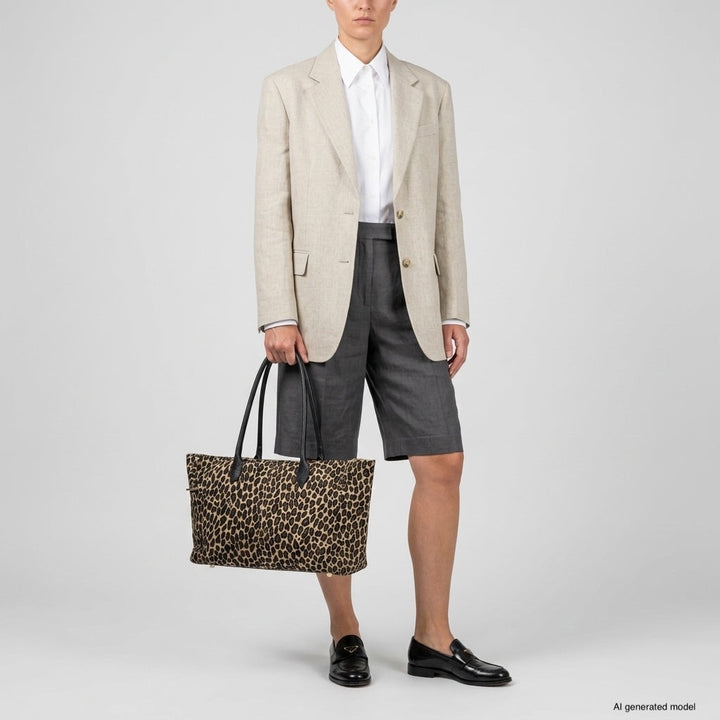 Italian Genuine Suede &amp; Full-Grain Leather Tote Bag | Bologna