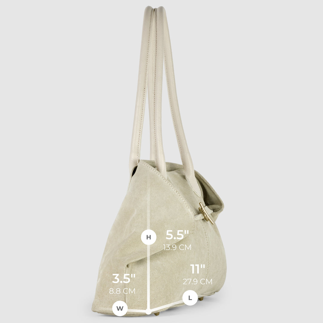 Italian Genuine Suede &amp; Full-Grain Leather Tote Bag | Bologna