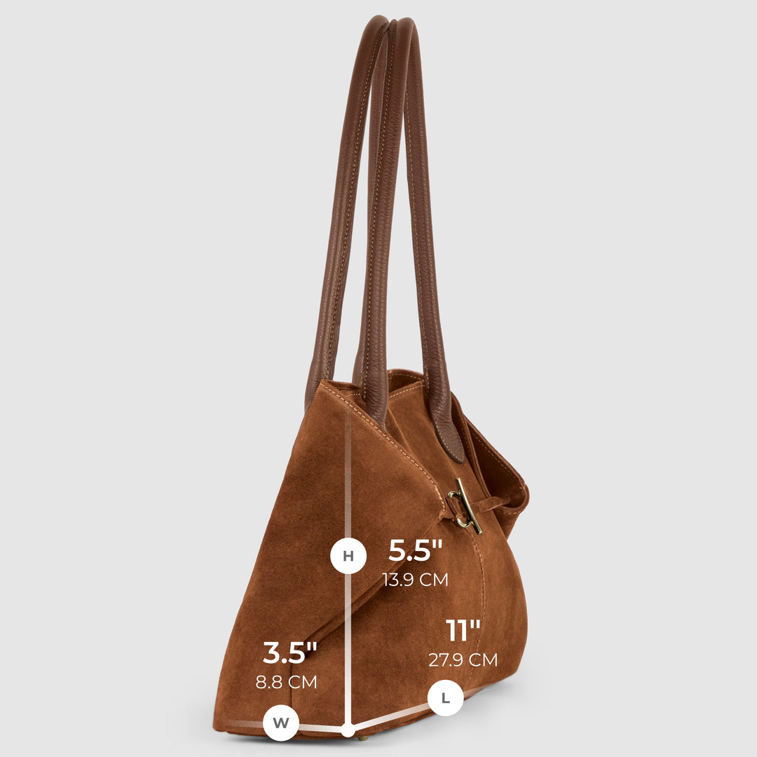 Italian Genuine Suede &amp; Full-Grain Leather Tote Bag | Bologna