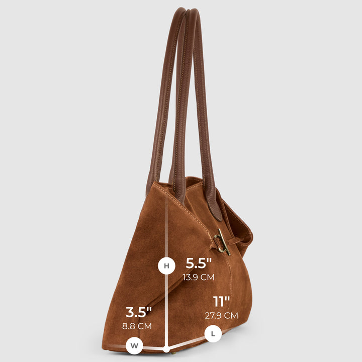 Italian Genuine Suede &amp; Full-Grain Leather Tote Bag | Bologna
