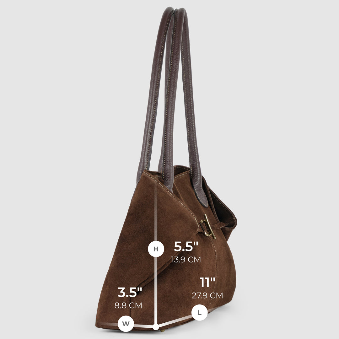 Italian Genuine Suede &amp; Full-Grain Leather Tote Bag | Bologna