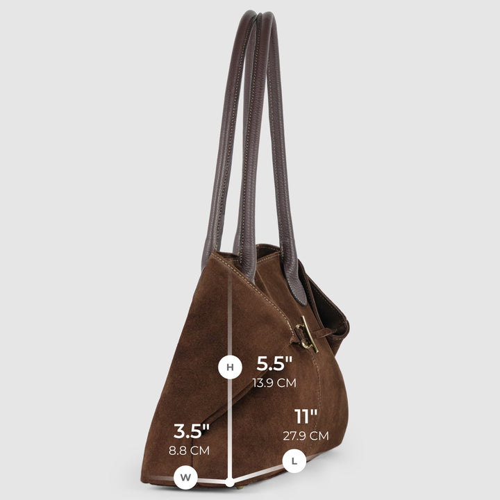 Italian Genuine Suede &amp; Full-Grain Leather Tote Bag | Bologna
