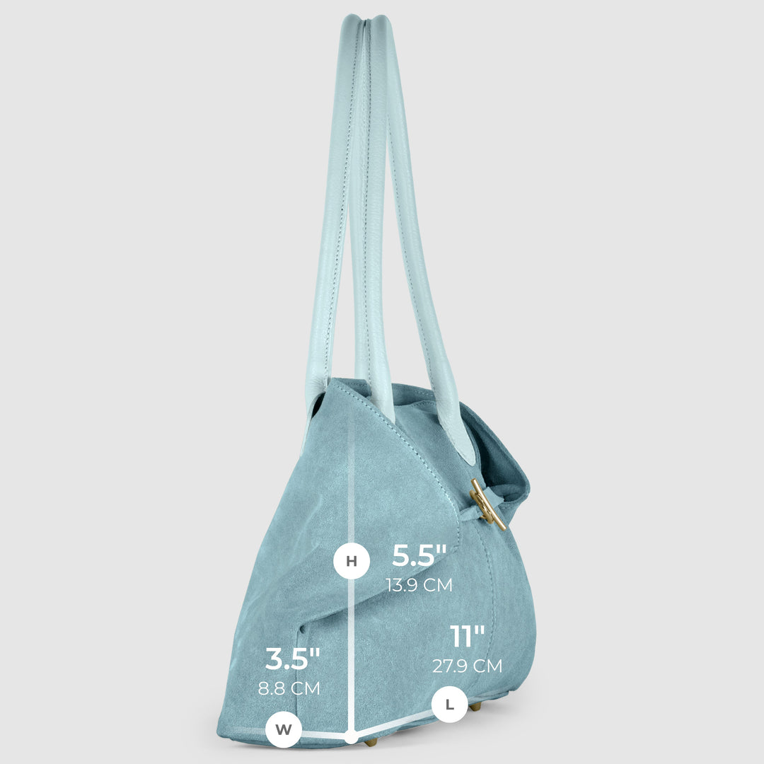 Italian Genuine Suede &amp; Full-Grain Leather Tote Bag | Bologna