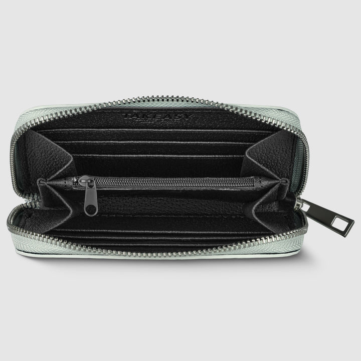 Italian Genuine Woven-Embossed Metallic Suede Wallet | Pesaro
