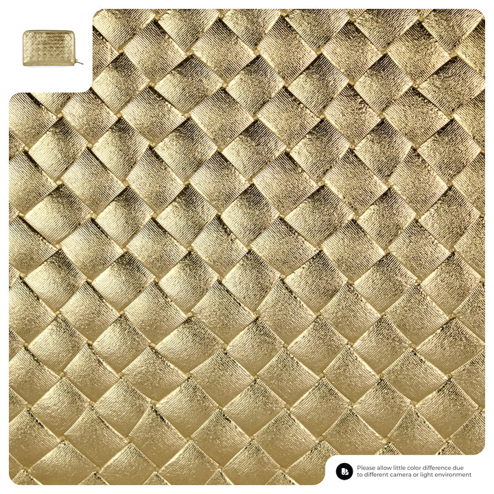 Italian Genuine Woven-Embossed Metallic Suede Wallet | Pesaro