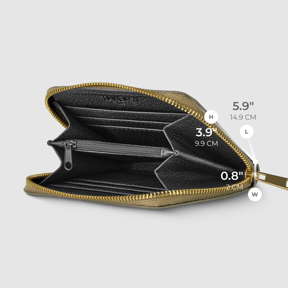 Italian Genuine Woven-Embossed Metallic Suede Wallet | Pesaro from KADOU Boutique