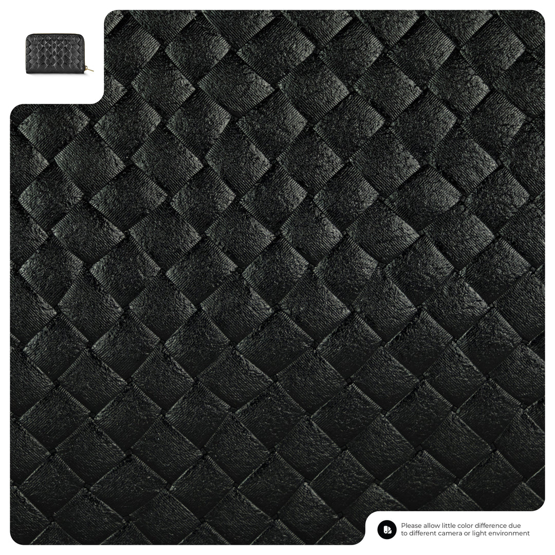 Italian Genuine Woven-Embossed Metallic Suede Wallet | Pesaro
