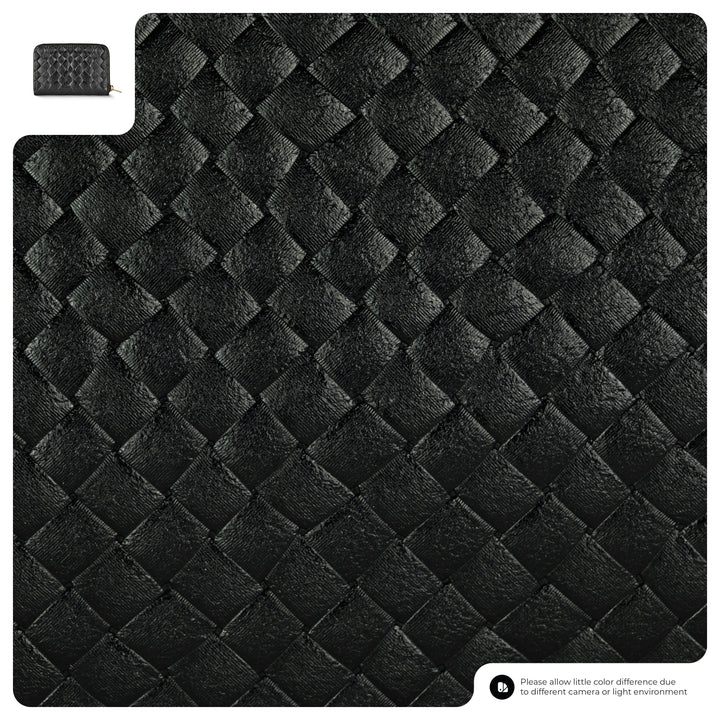 Italian Genuine Woven-Embossed Metallic Suede Wallet | Pesaro