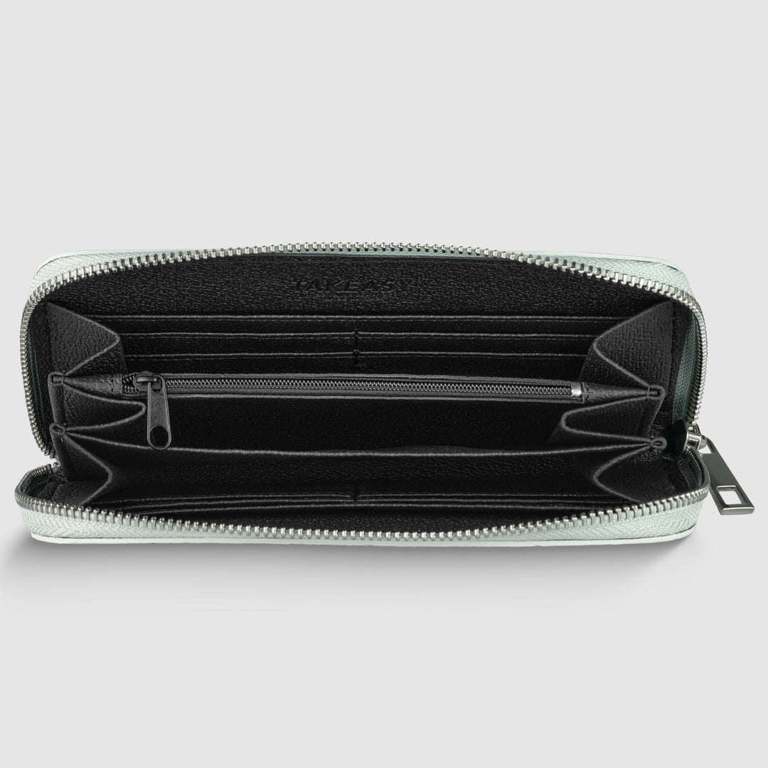 Italian Genuine Woven-Embossed Metallic Suede Wallet | Trento
