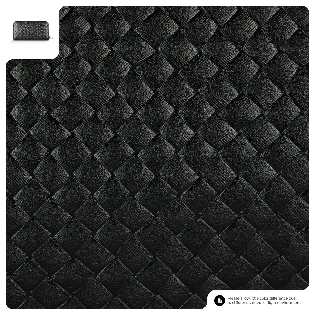 Italian Genuine Woven-Embossed Metallic Suede Wallet | Trento