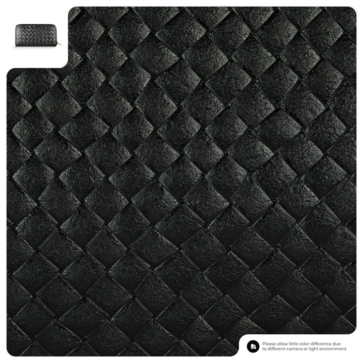 Italian Genuine Woven-Embossed Metallic Suede Wallet | Trento