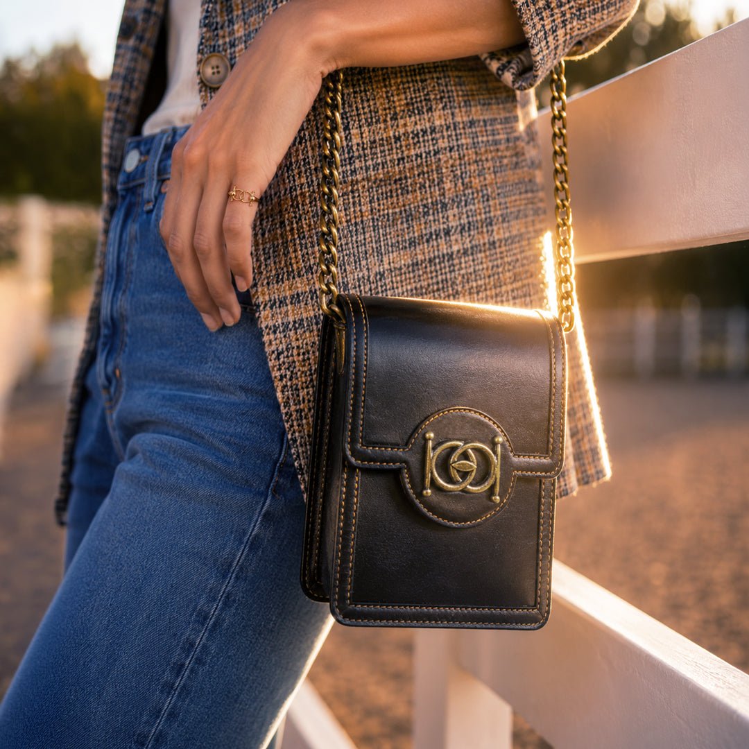 Talisman - Horse Bit Lock Phone Bag in Black