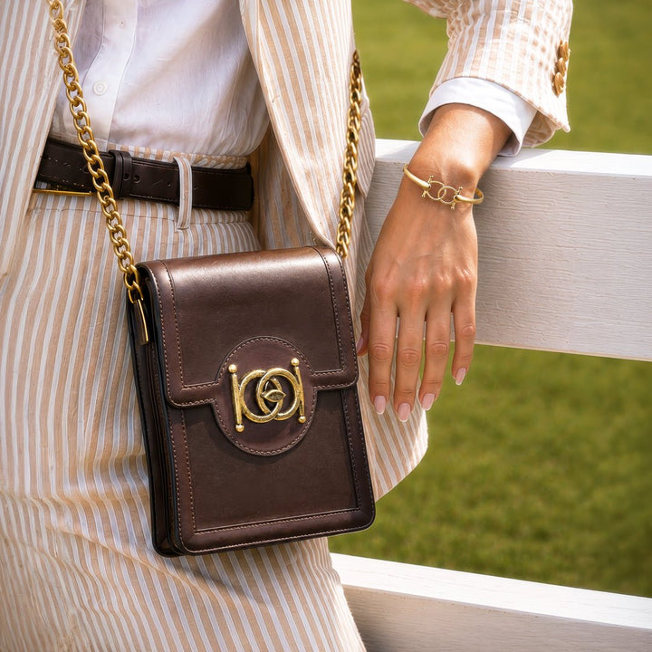 Talisman - Horse Bit Lock Phone Bag in Brown