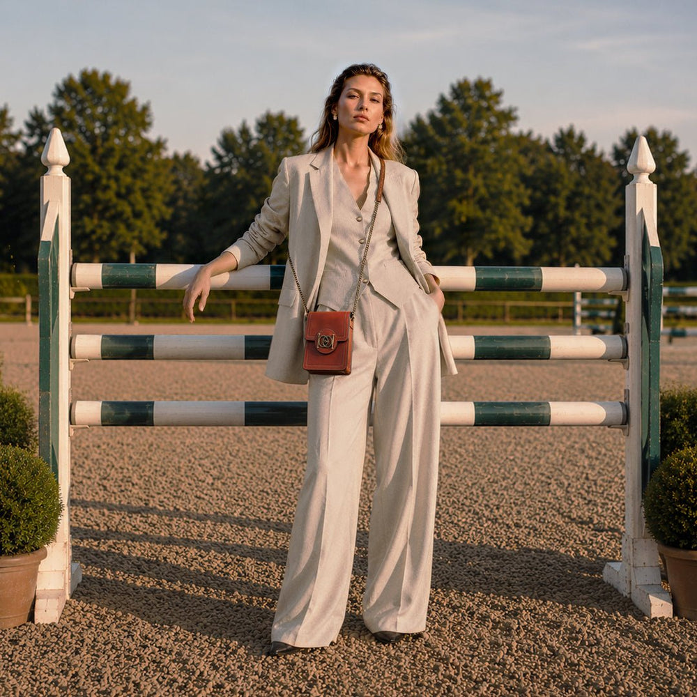 Talisman - Horse Bit Lock Phone Bag in Cognac from KADOU Boutique