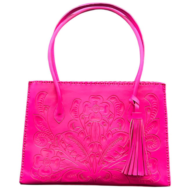 The Amy | Hand-Tooled Leather Tote Bag from KADOU Boutique