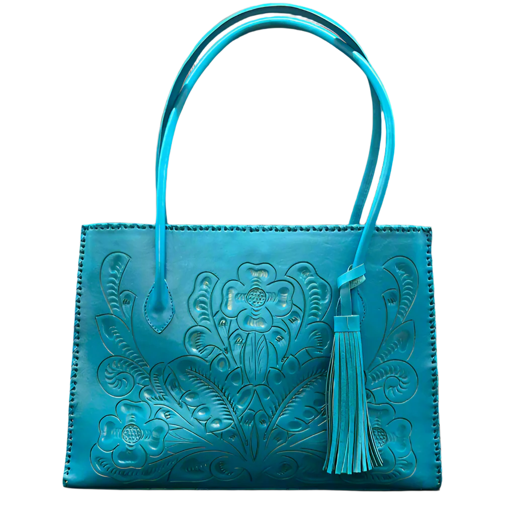The Amy | Hand-Tooled Leather Tote Bag from KADOU Boutique