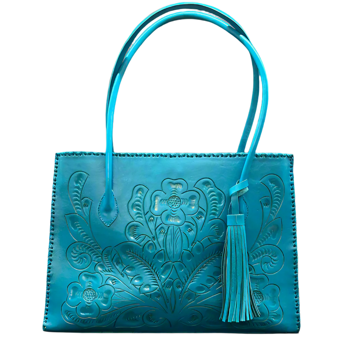 The Amy | Hand-Tooled Leather Tote Bag from KADOU Boutique