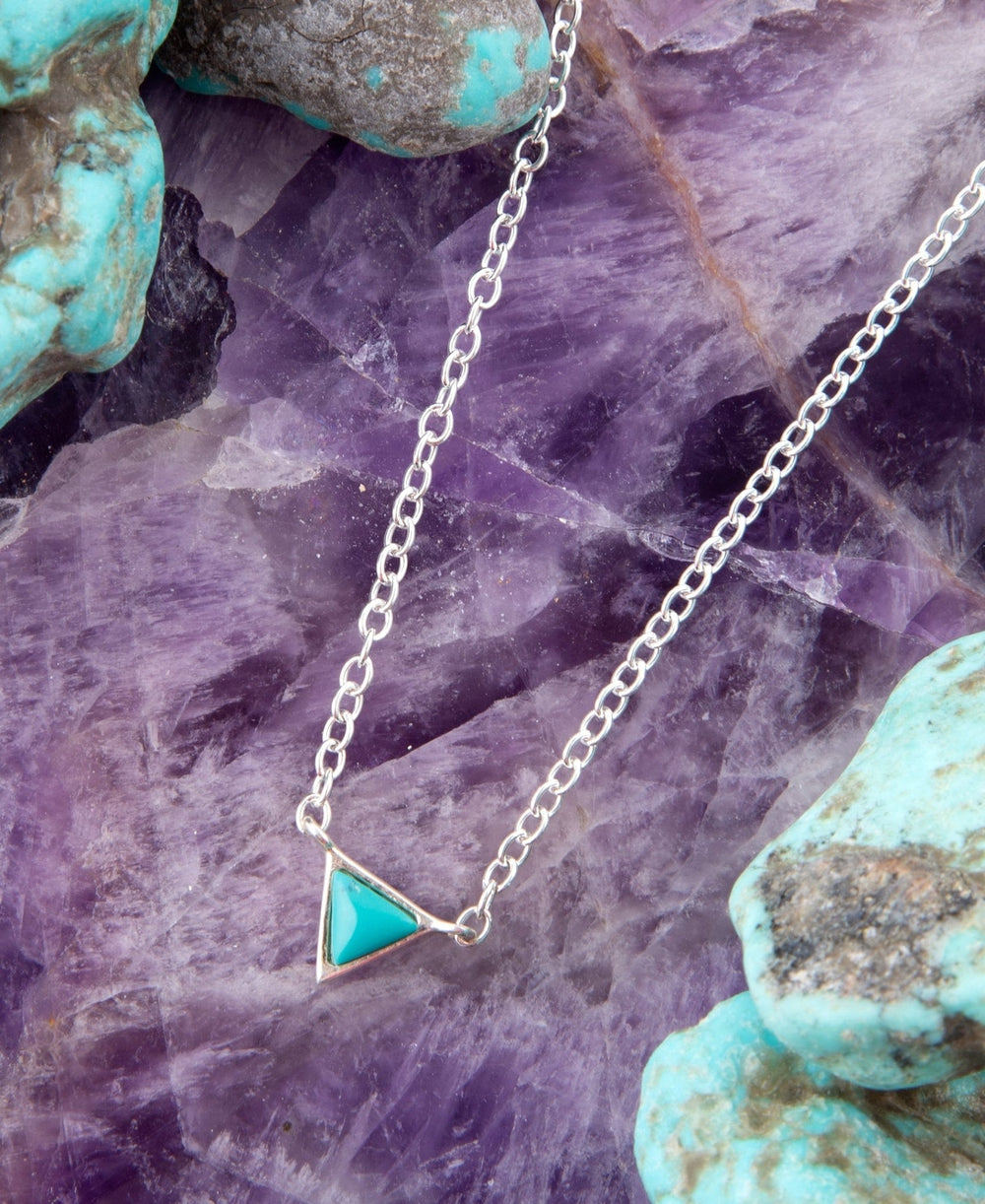 Trident Turquoise and Sterling Silver Necklace from KADOU Boutique