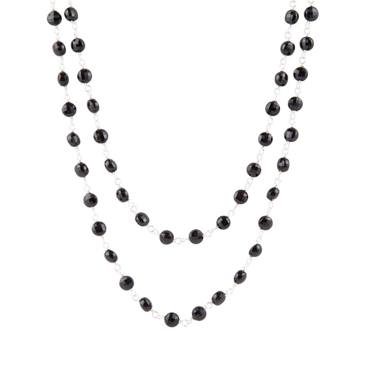 Two Row Onyx and Sterling Silver Necklace