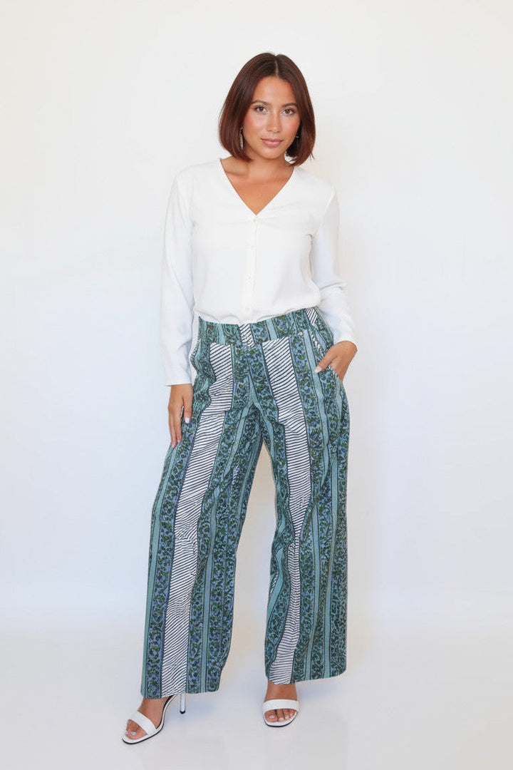 Edison Pant in Mystic Blue Stripe from KADOU Boutique