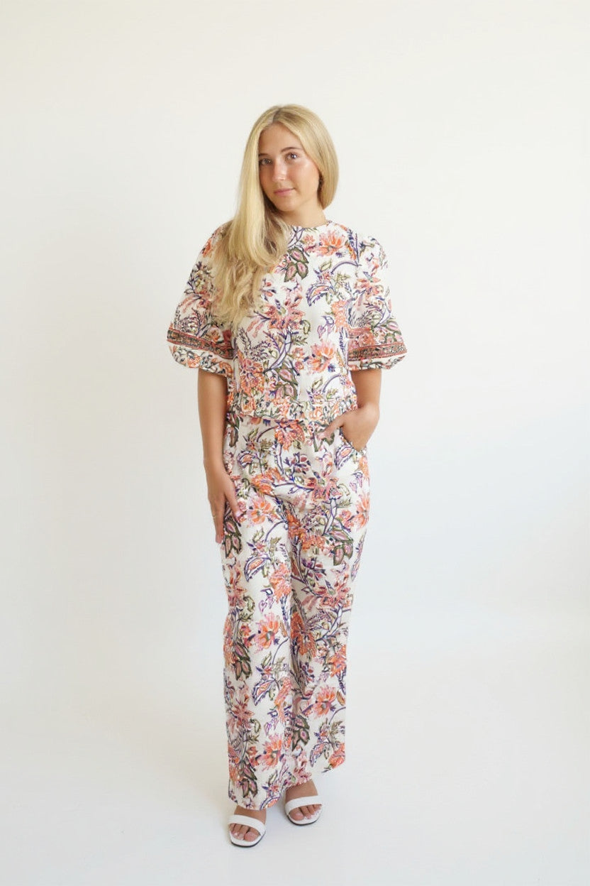 Paige Jaipur Print Puff Sleeve Top from KADOU Boutique