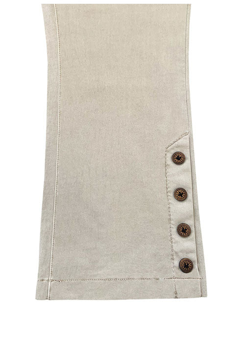 Flare Capri Pants With Buttons