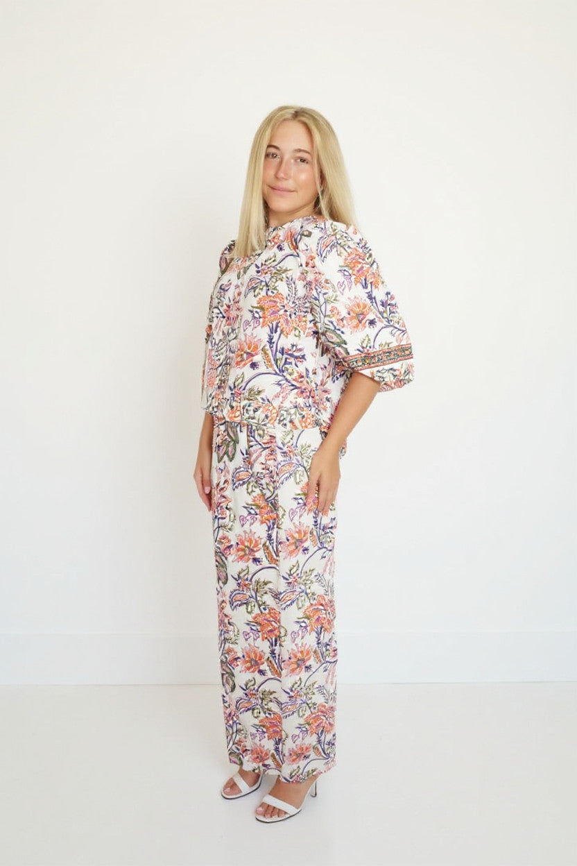 Paige Jaipur Print Puff Sleeve Top from KADOU Boutique