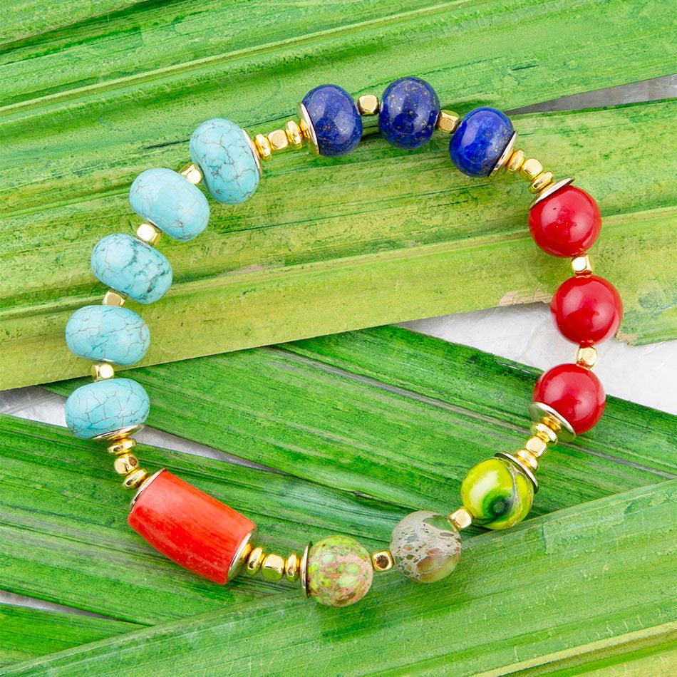 Zion Multi-Color Chunky Stretch Bracelet from KADOU Boutique