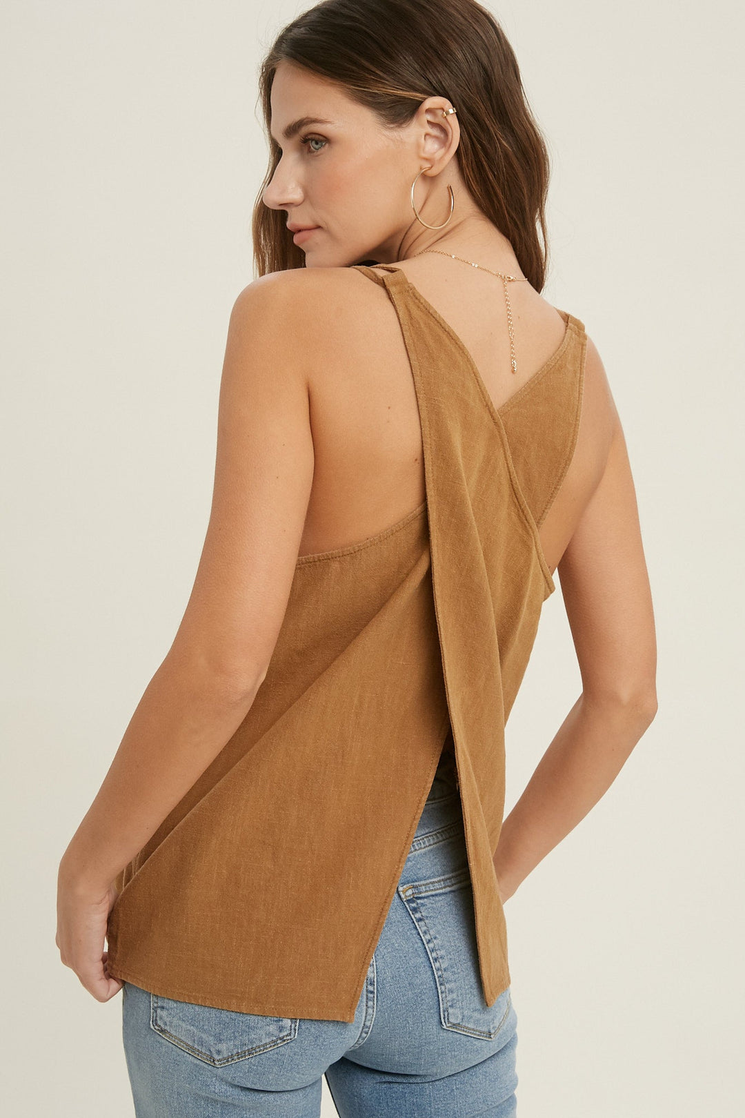 Overlap Back Detail Tank Top
