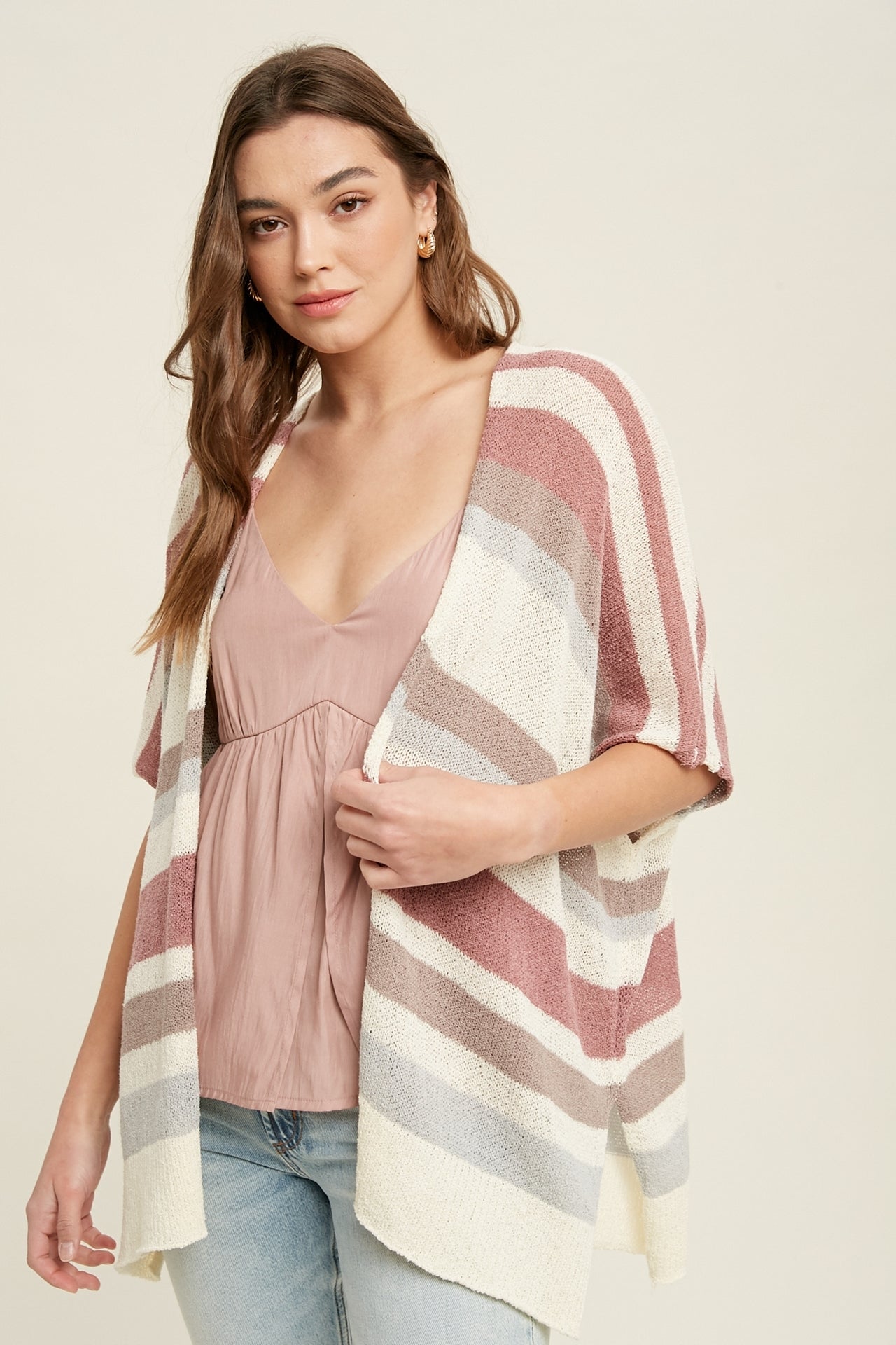 Short sleeve dolman outlet cardigan