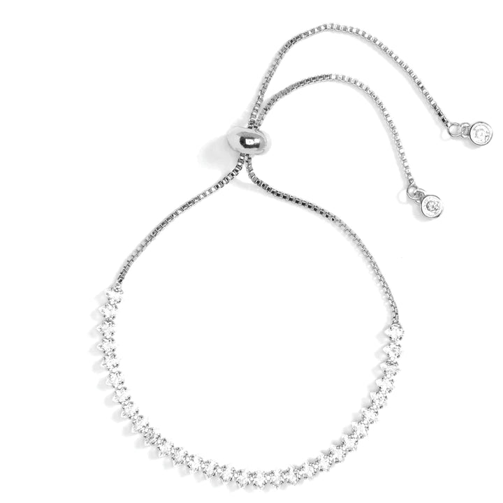 Cubic Zirconia Tennis Bracelet. Silver plated. From KADOU Boutique.