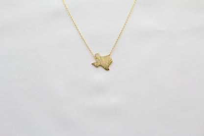Texas State Map Necklace - Matte Polish