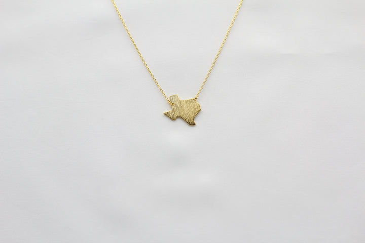 Texas State Map Necklace - Matte Polish