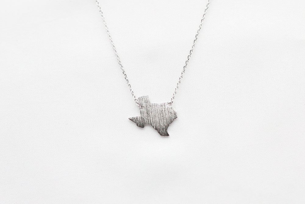 Texas State Map Necklace - Matte Polish from KADOU Boutique