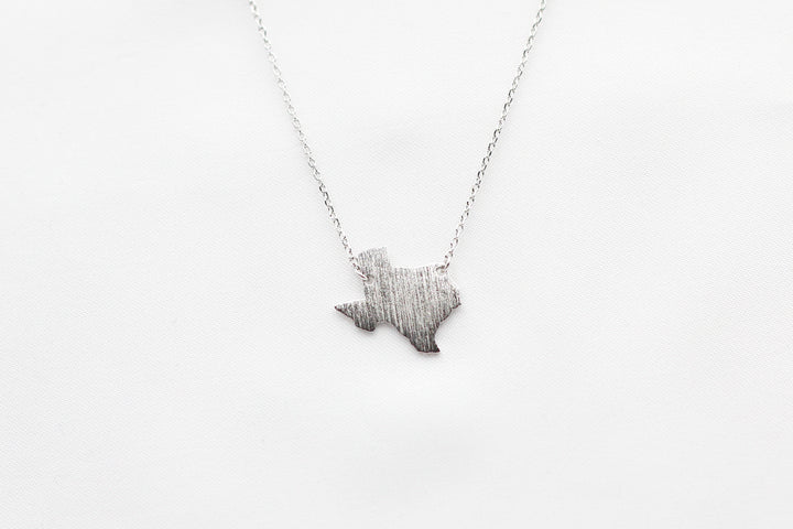 Texas State Map Necklace - Matte Polish