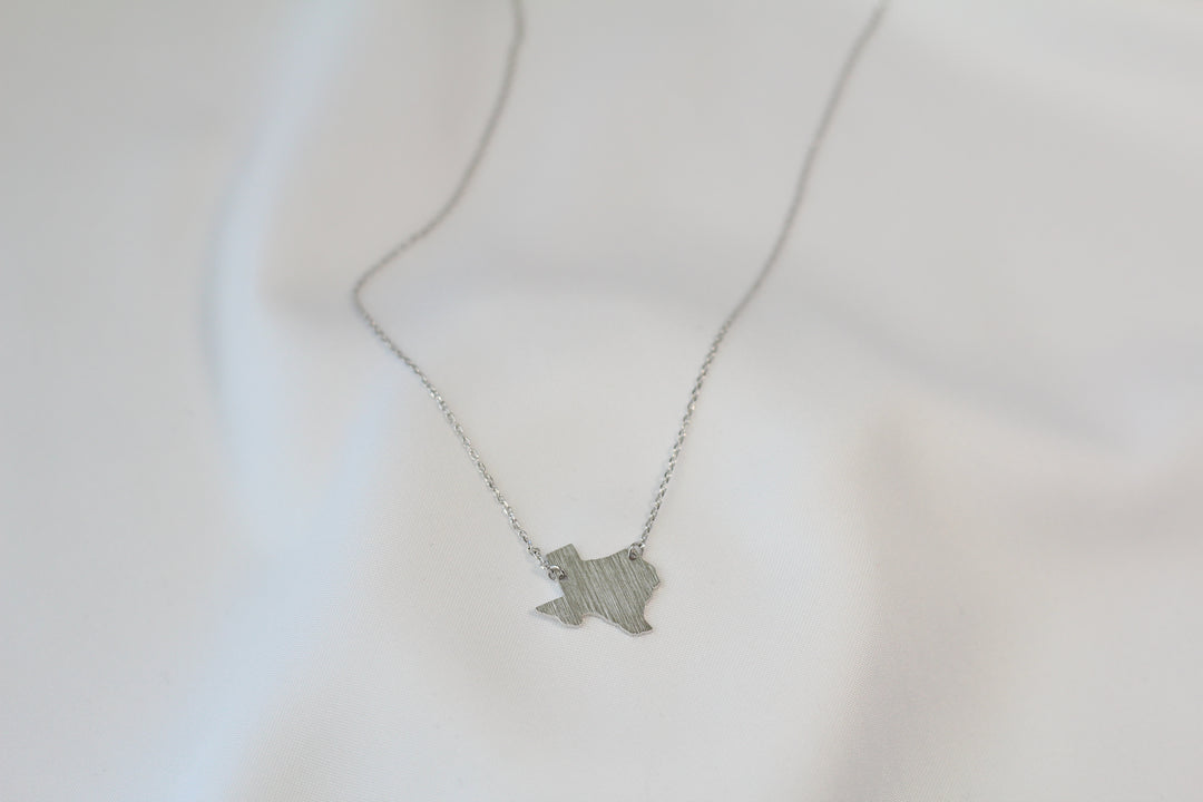 Texas State Map Necklace - Matte Polish