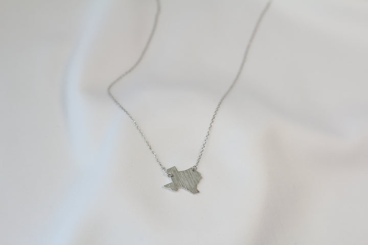 Texas State Map Necklace - Matte Polish